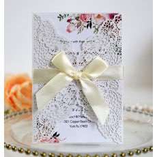 Thanksgiving Day Invitation Card Lace Marriage Invitation Laser Cut Wedding Card